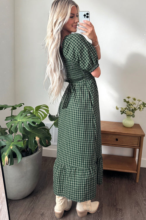 Autumn Plaid Ruffle Hem Dress