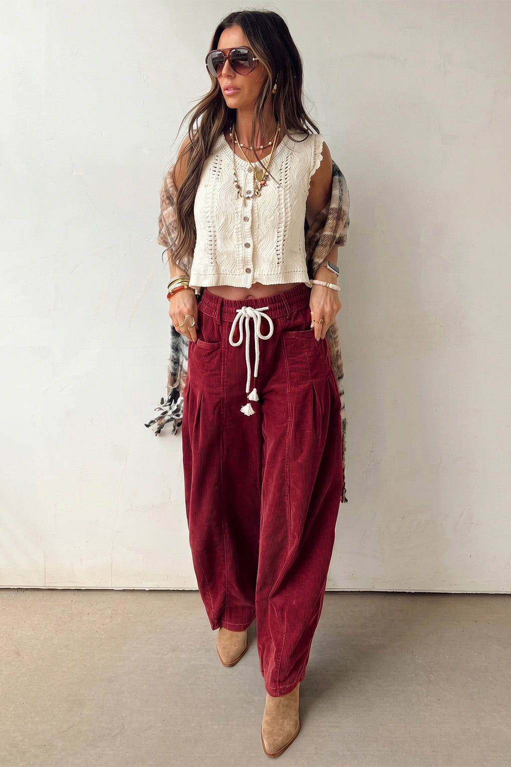 Corduroy Casual Drawstring Pants