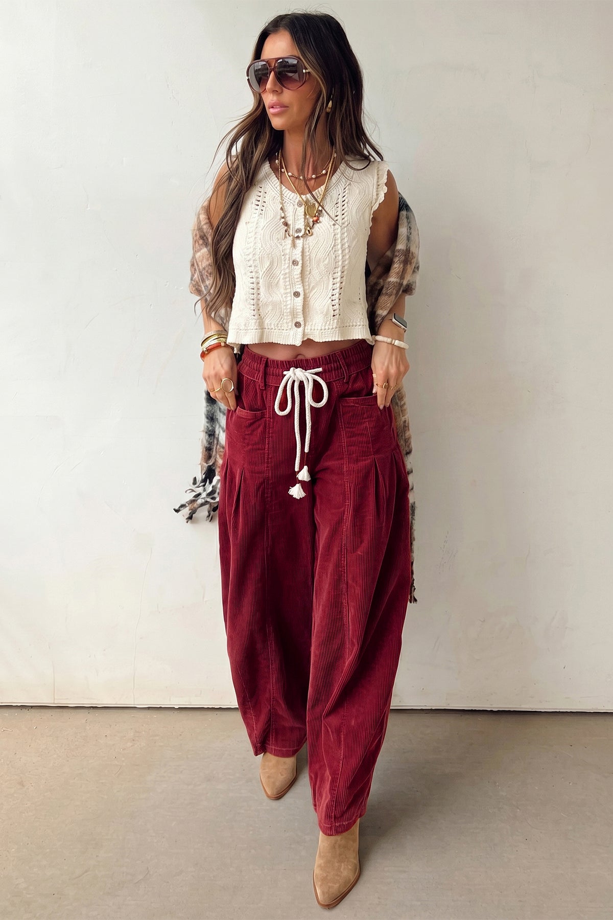 Corduroy Casual Drawstring Pants