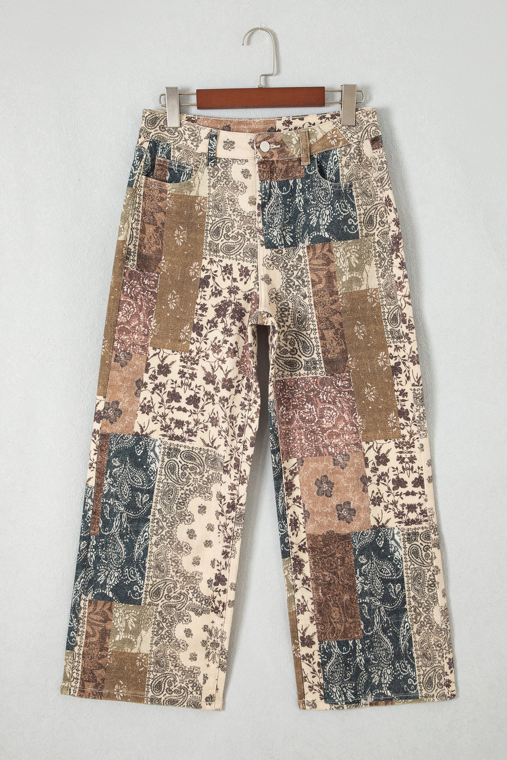 Patchwork Print Jeans
