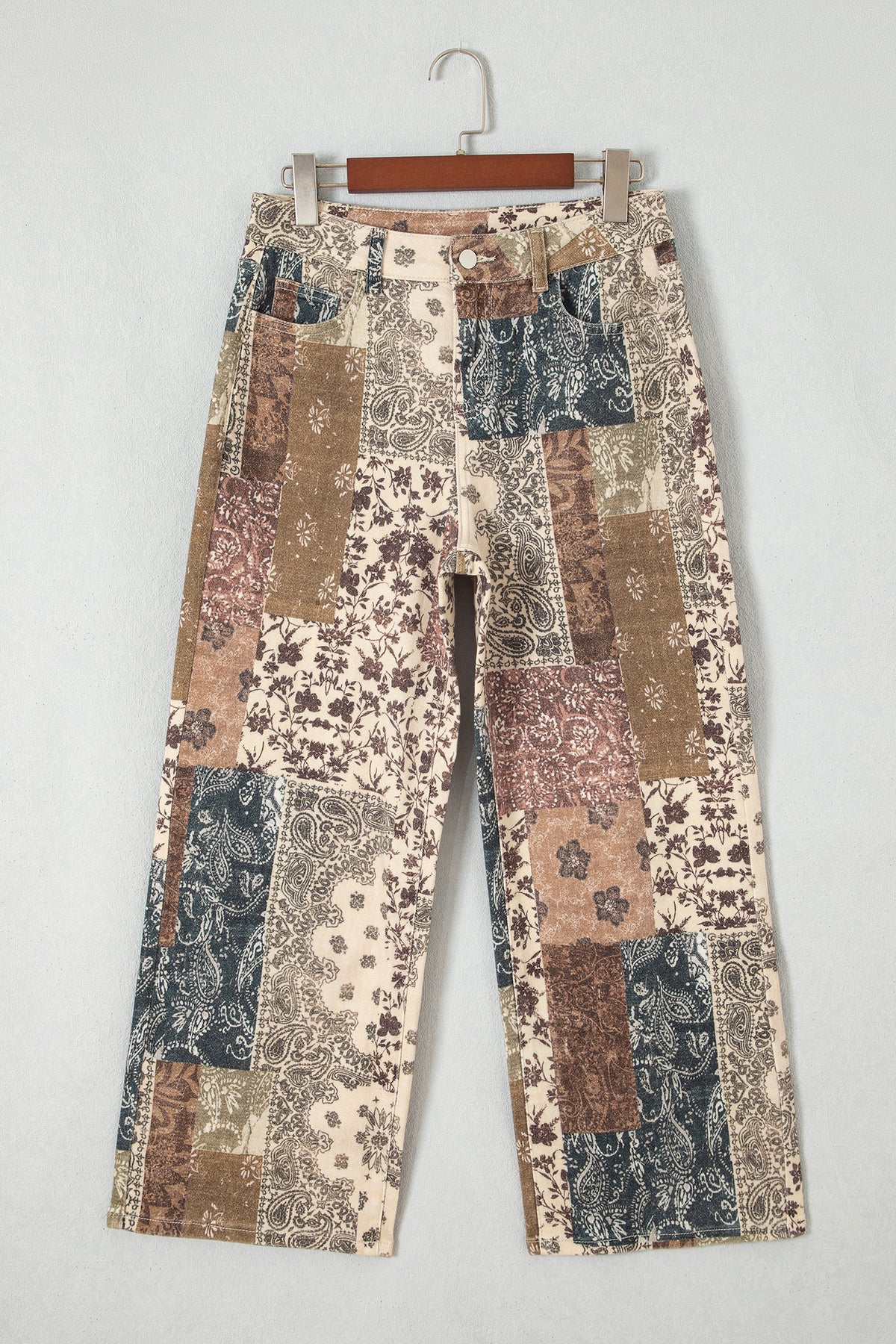 Patchwork Print Jeans