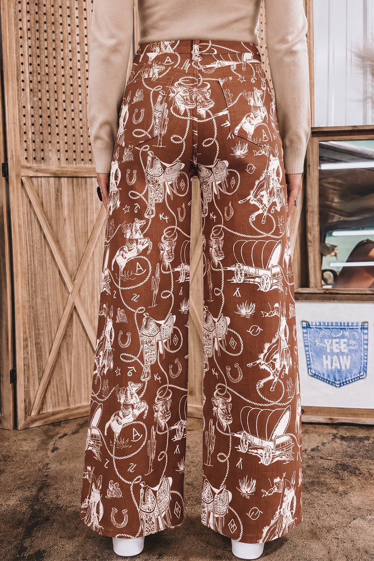 Patchwork Print Jeans