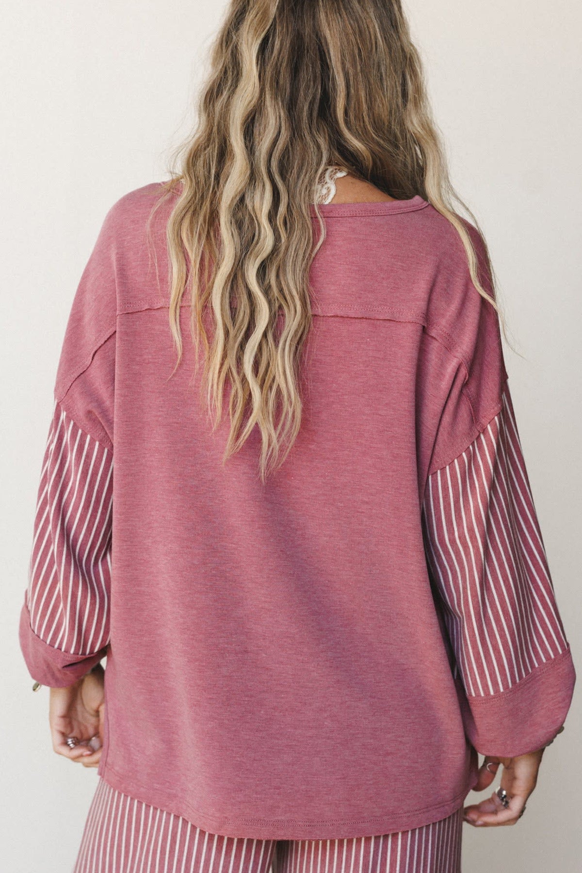 Patchwork Long Sleeve Casual 2 piece set