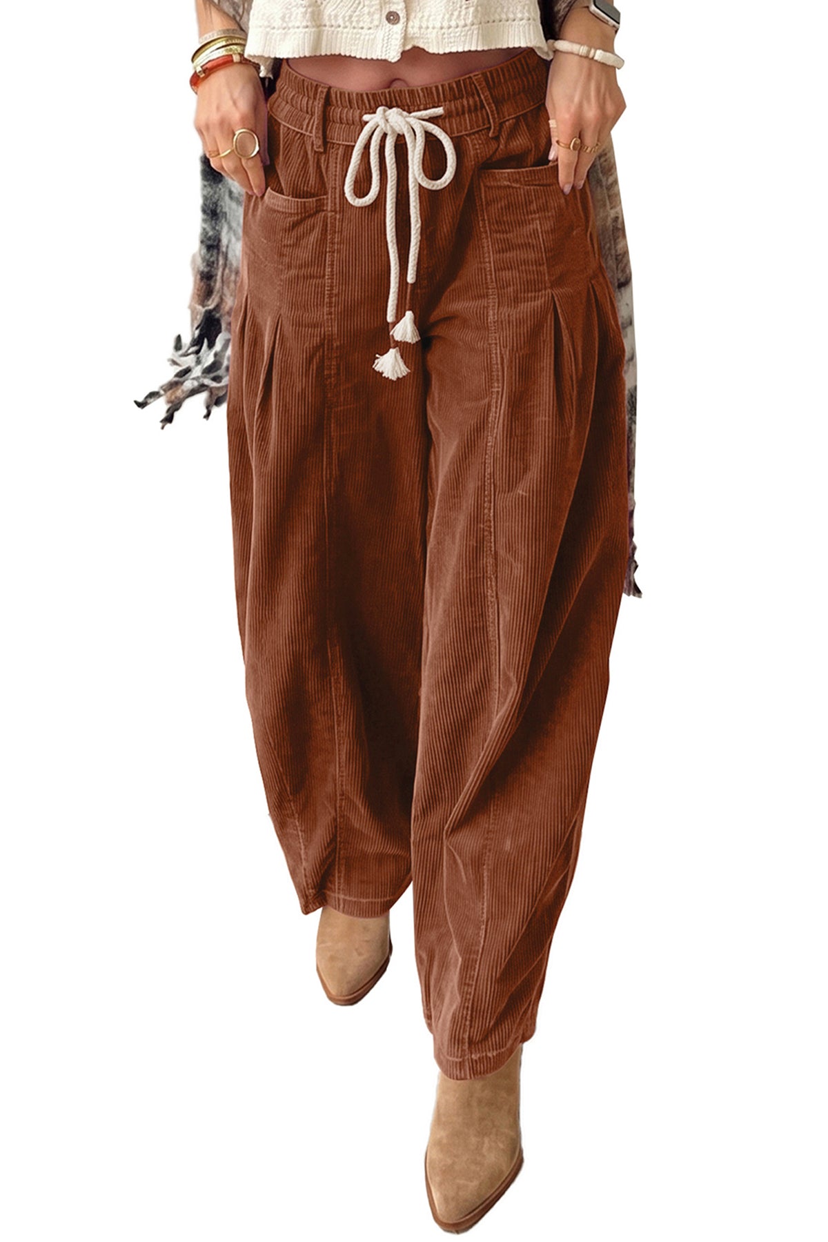 Corduroy Casual Drawstring Pants